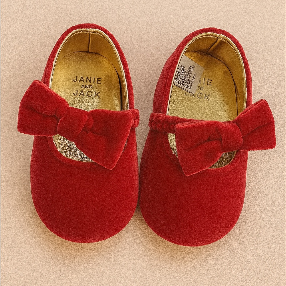 Janie and Jack Scarlet Bow Dress Shoes